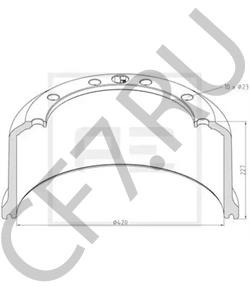 1 064 0260 02 барабан тормозной 420х227 SAF в городе Краснодар