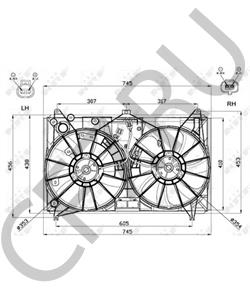 1636338080 Вентилятор, охлаждение двигателя LEXUS в городе Краснодар