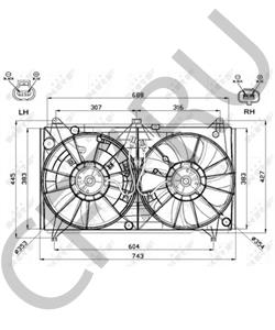 1636338070 Вентилятор, охлаждение двигателя LEXUS в городе Краснодар