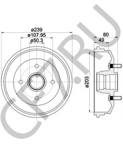 7S511113BA Тормозной барабан Ford в городе Краснодар